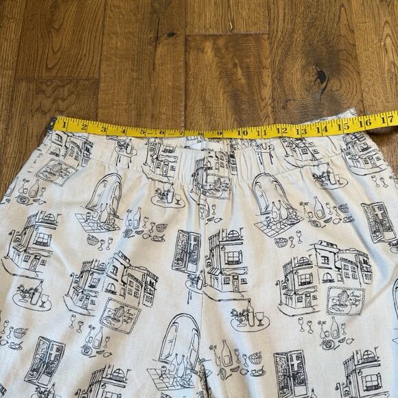 Abercrombie & Fitch Pull On Wide Leg Linen Blend Pants Italy Women's L Short - Picture 3 of 6